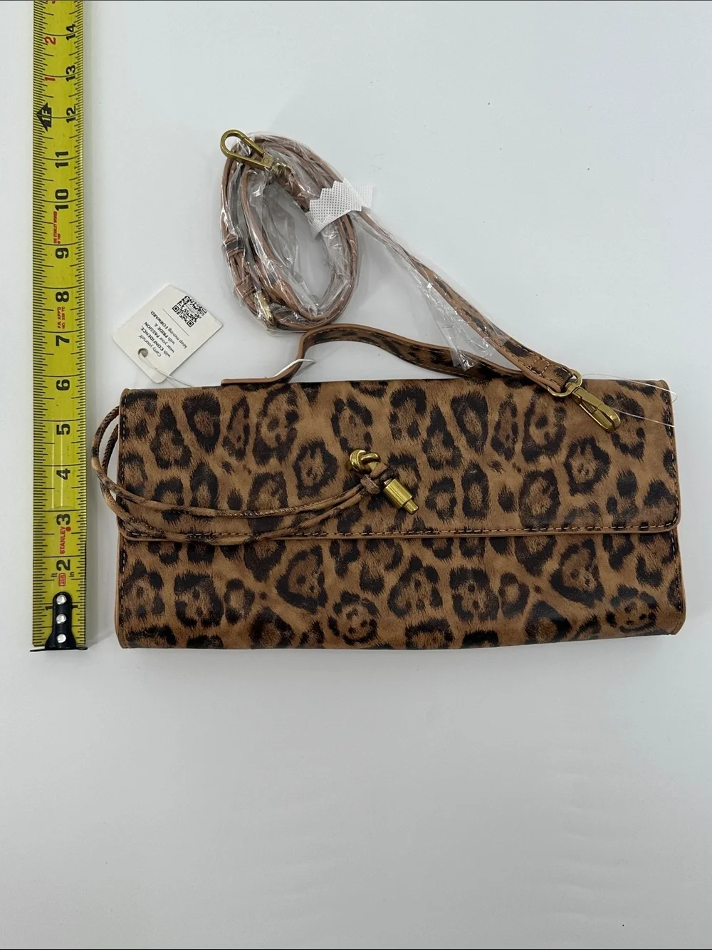 Urban Expressions Leopard Print Brown Clutch Wristlet with Strap
